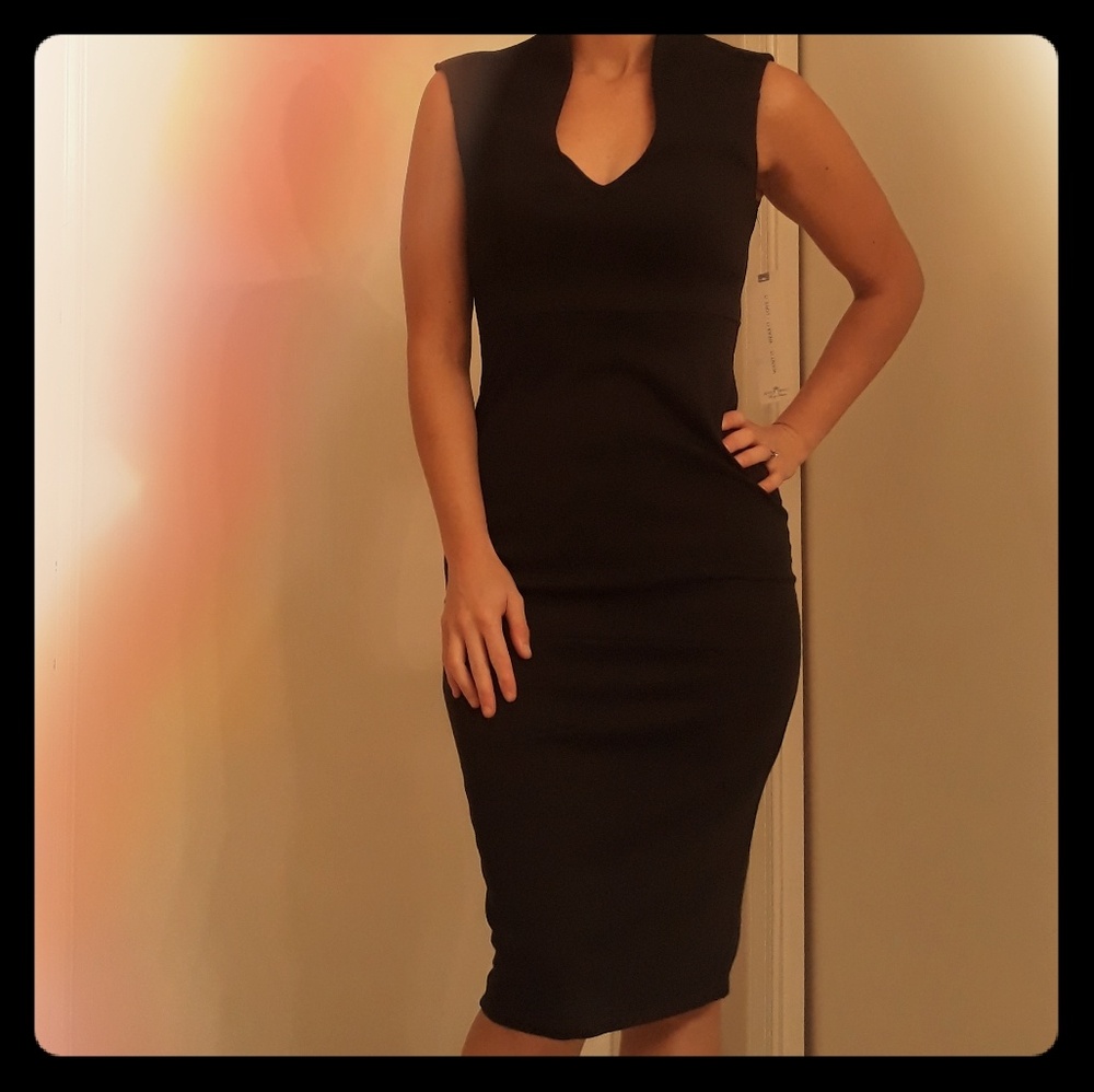 LBD midi length form fitting dress